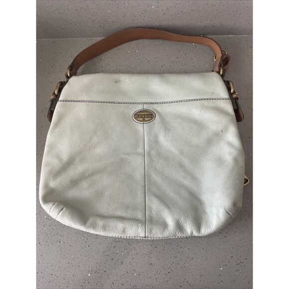 FOSSIL Explorer Flap Foldover Hobo Light blue Leather Slouch Shoulder Bag - Picture 1 of 16